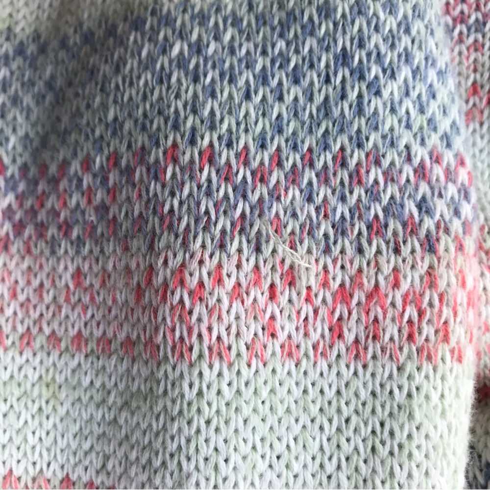 FAHERTY | Striped Multi Color Cotton Knit Pullover Sweater Size L - Picture 14 of 14